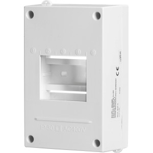 Aufputz Kleinverteiler TE 4, weißer Kunststoff, für Elektroinstallation im Innenbereich.