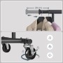 Songmics Kleiderständer, rollbar, ausziehbar, schwarz, Detail: Auszug, Rollen mit Bremse.