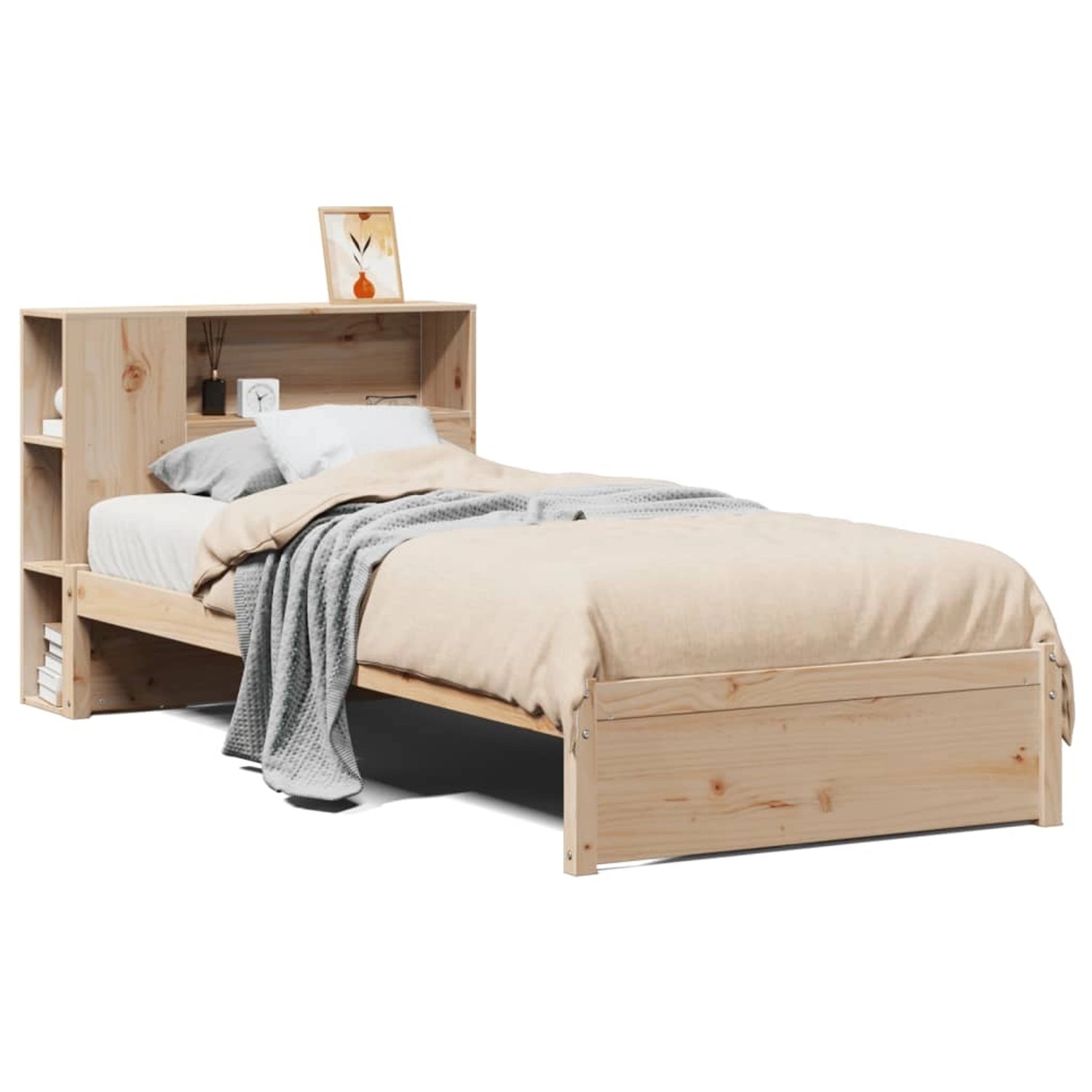 vidaXL Massivholzbett mit Regal ohne Matratze 90x190 cm Kiefernholz 3322371 günstig online kaufen