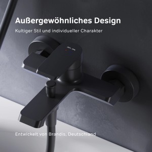 Schwarze AM.PM Einhebel Wannenarmatur Flash Aufputz für die Badewanne.
