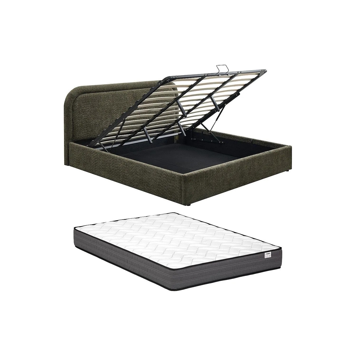 Vente-unique Bett Mit Bettkasten Fidozia Grün 205 cm