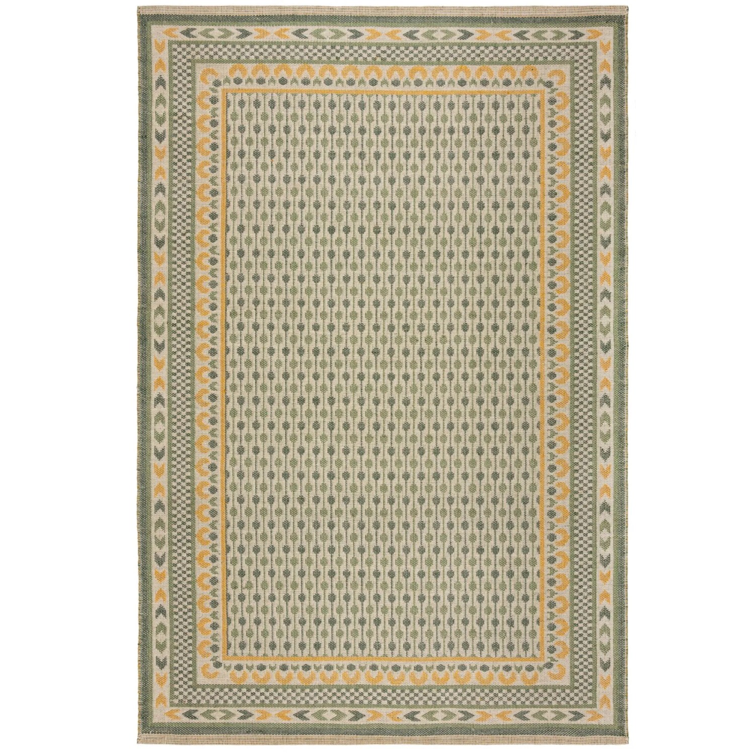 Flair Rugs Vintageteppich Mara Jute Border 120 cm x 170 cm Grün-Gelb