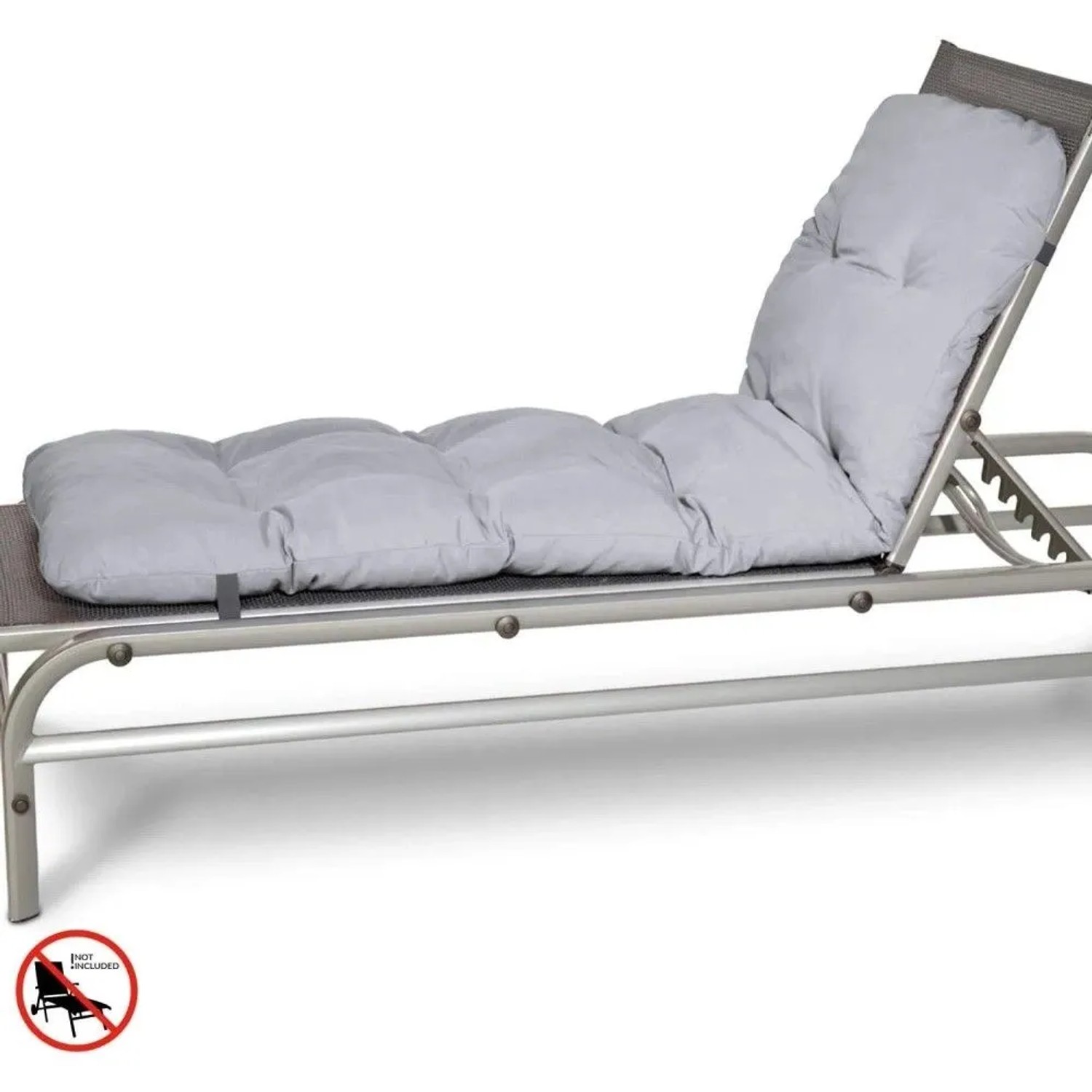 Beautissu 2X Auflage Sonnenliege Deckchair Flair RL 190x60x8 cm Hellgrau