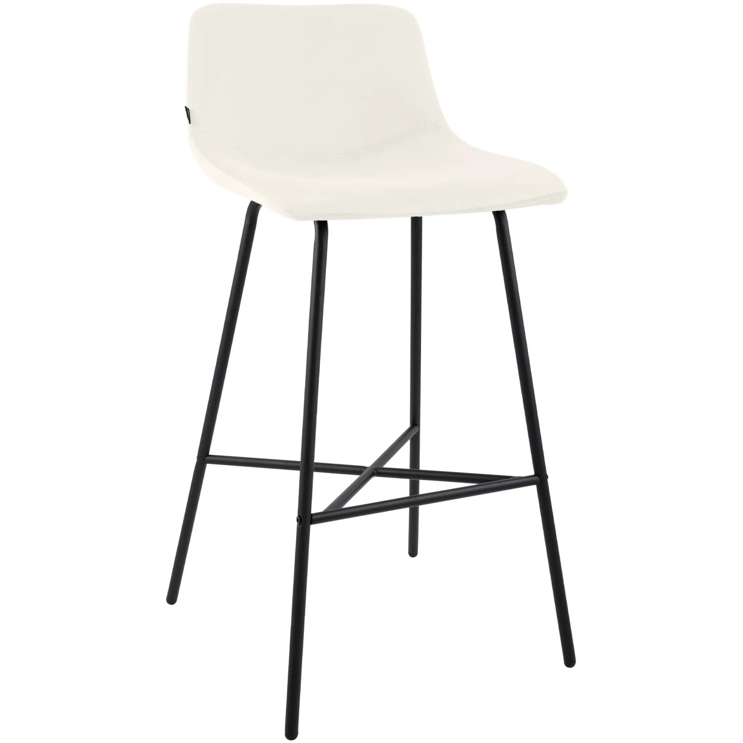 DELUKE Barhocker GEKEL Samt Creme 44x49x98cm Barstuhl Mit Lehne Tresenhocker Tresenstuhl