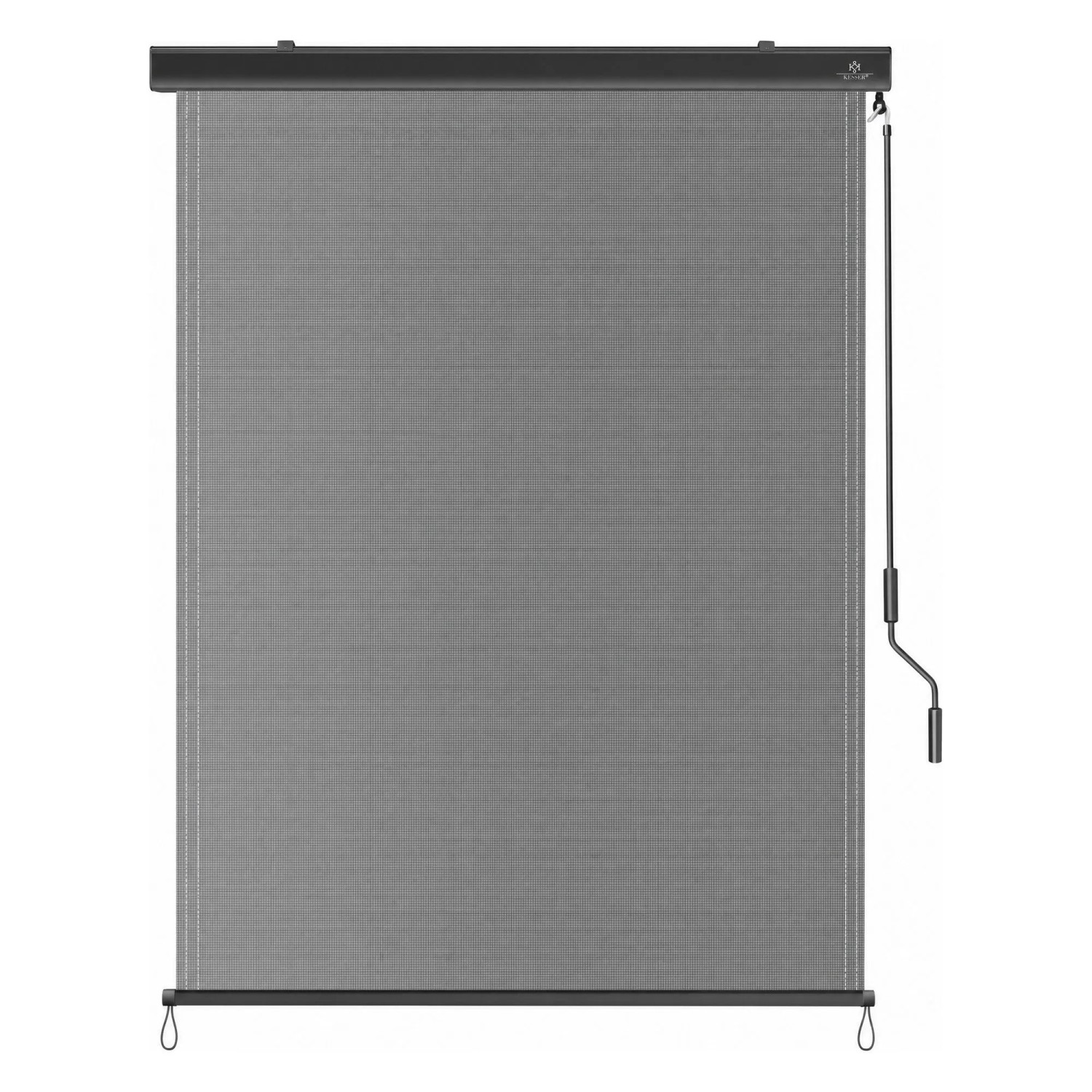KESSER Senkrechtmarkise mit Handkurbel Größe 140 x 250 cm Transparent Anthrazit