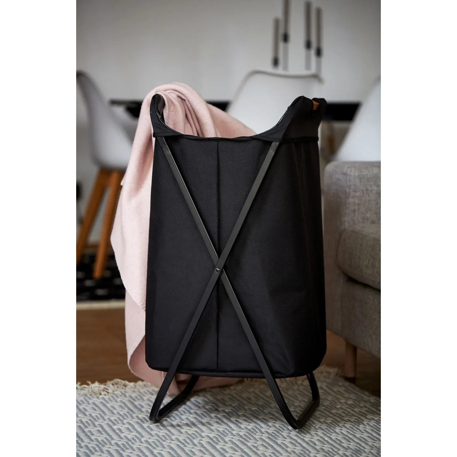 Wenko Wäschetonne schwarz groß modern faltbar für Bad kaufen bei OBI