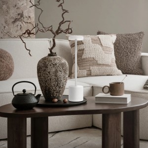 ML-Design LED Tischlampe Kabellos Touch Weiß Ø8x34,5 cm Dimmbar