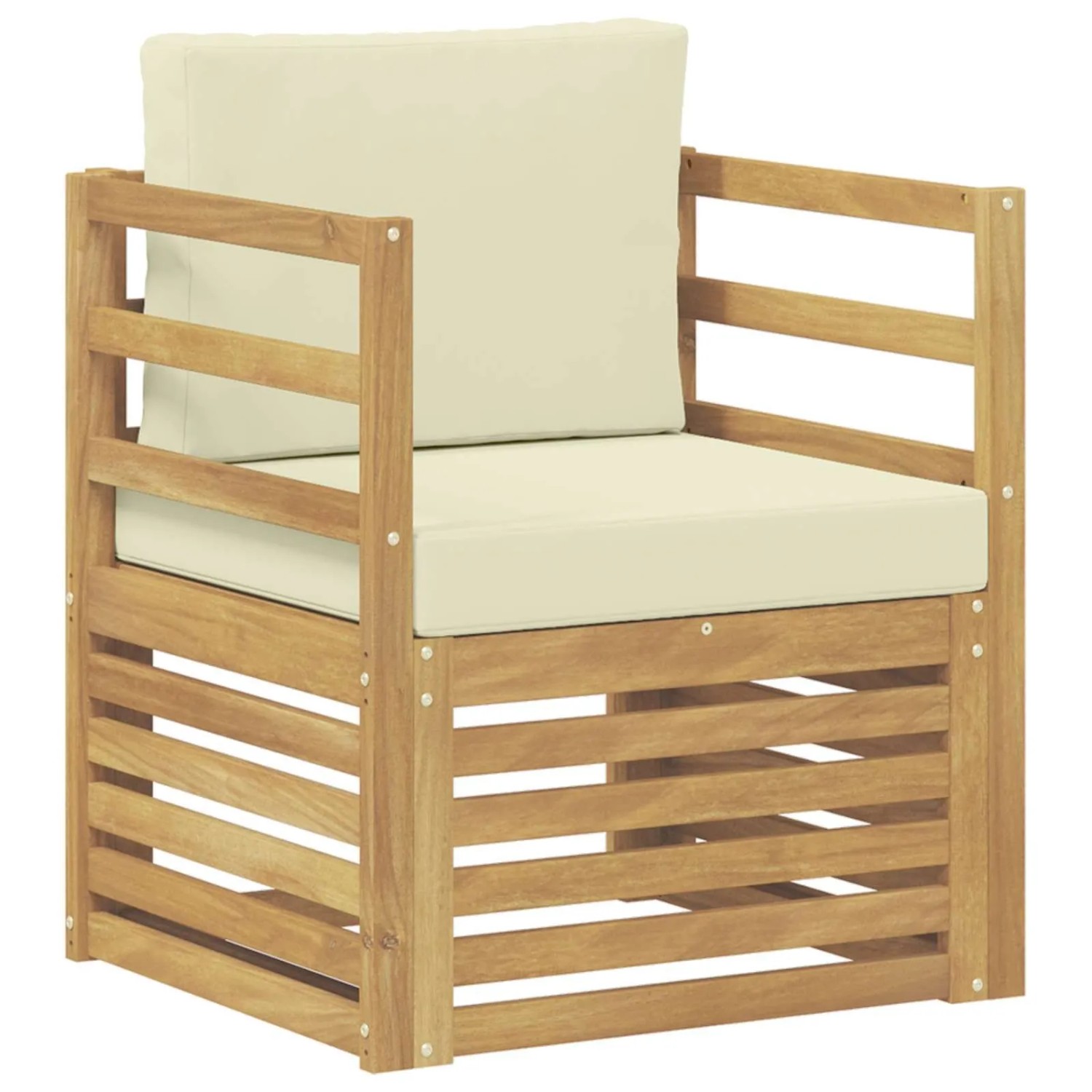 vidaXL Outdoor-Sofa Polyester Weiß und Creme 3439077