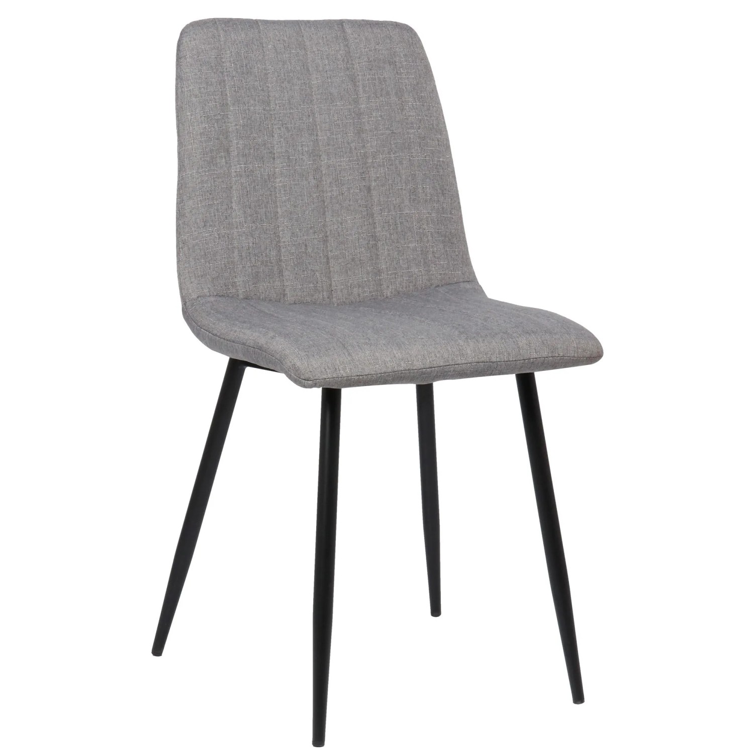 DELUKE Stuhl LENZ Stoff 88x45x53cm Grau Metall Gestell Stühle Esszimmerstühle Esstisch Küchenstuhl