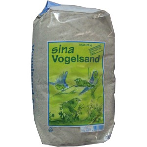 Sina Vogelsand Grau 25kg Sack, mit Naturkalk und Muschelgrit.
