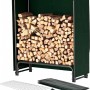 TTL GARDEN Kaminholzregal S mit Holz, Schutzplane und Gitterboden. Holzlager für Kaminholz.