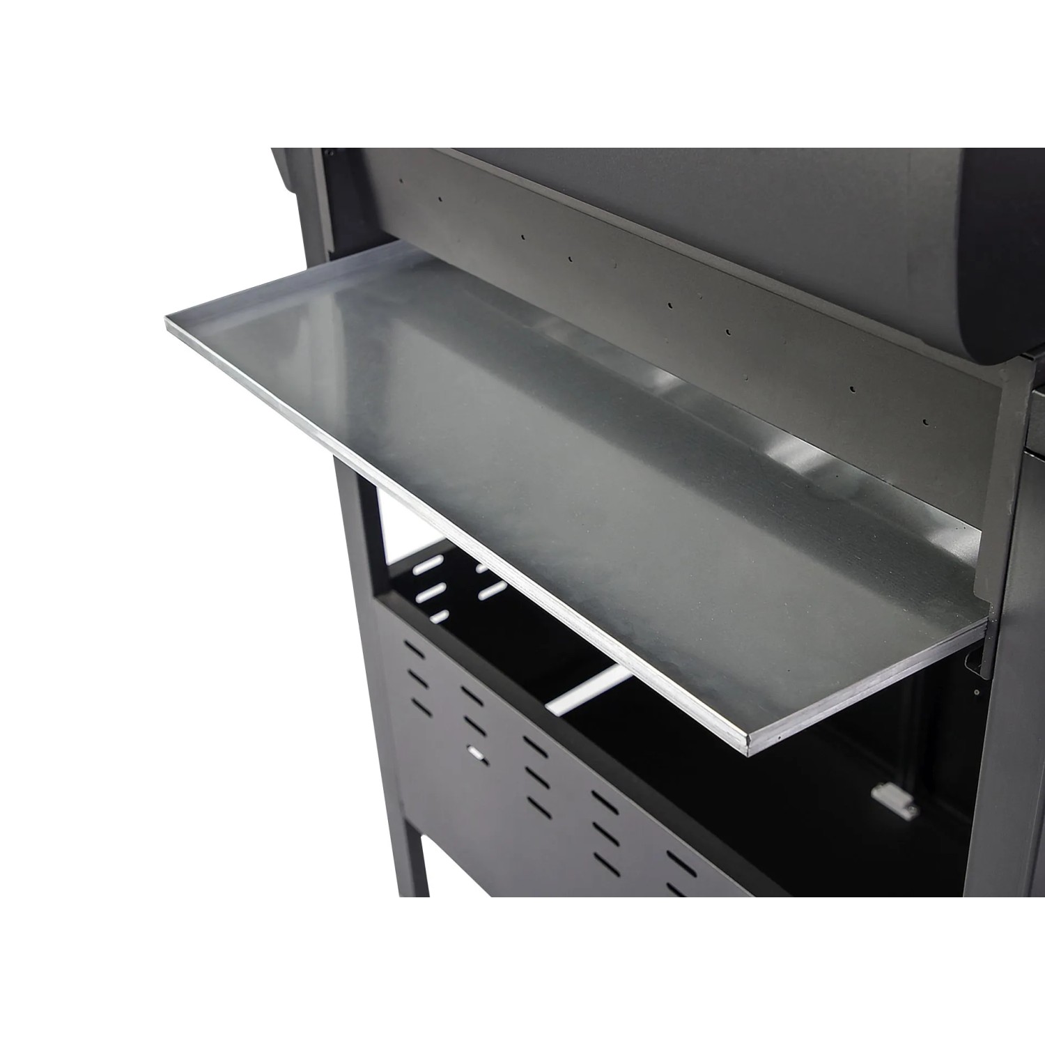 Detailaufnahme: El Fuego Gasgrill San Angelo mit Seitenablage und Unterschrank.