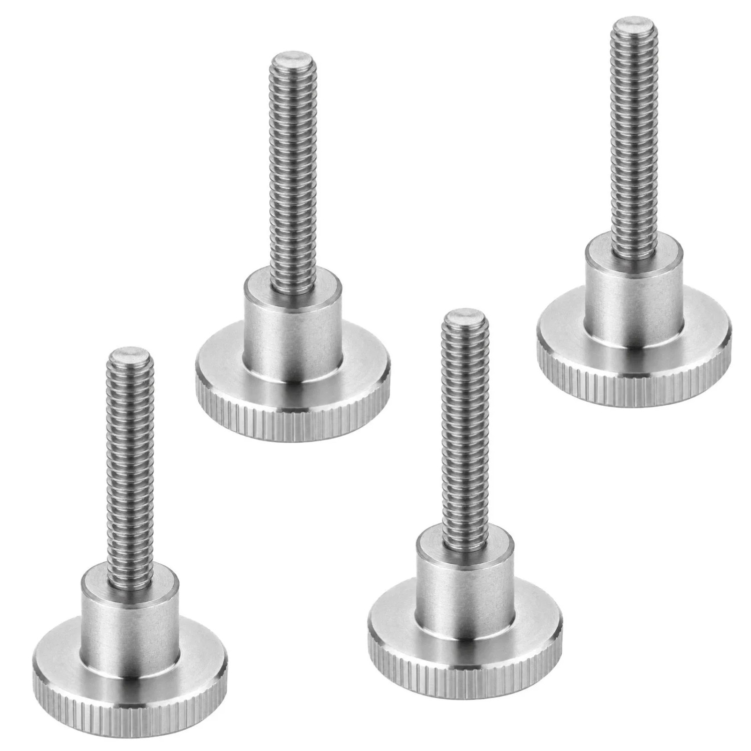 SOTECH 4x Rändelschrauben M8 x 30 mm Hohe Ausführung mit Schaft Kopf Durchmesser 30 x 6 mm DIN 464 Edelstahl V2A SS304