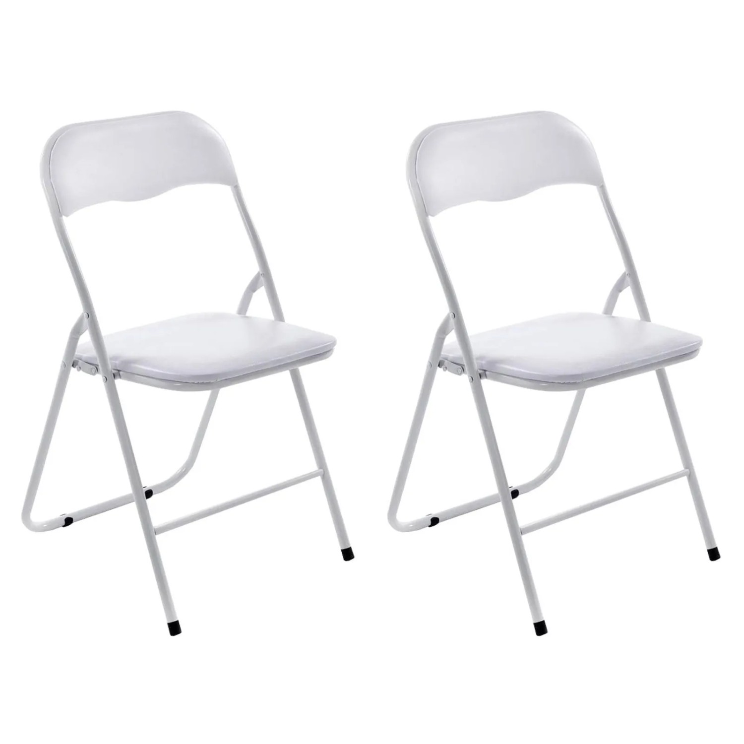 DELUKE 2er Set Klappstuhl PARIS Kunststoff Weiß/weiß 45x45x78cm Klappstühle 2er Set Küchenstühle Gartenstuhl Klappbar