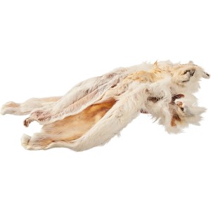Primox Hunde-Snack: Premium Kaninchenohren mit Fell, naturbelassener Kausnack für Hunde.