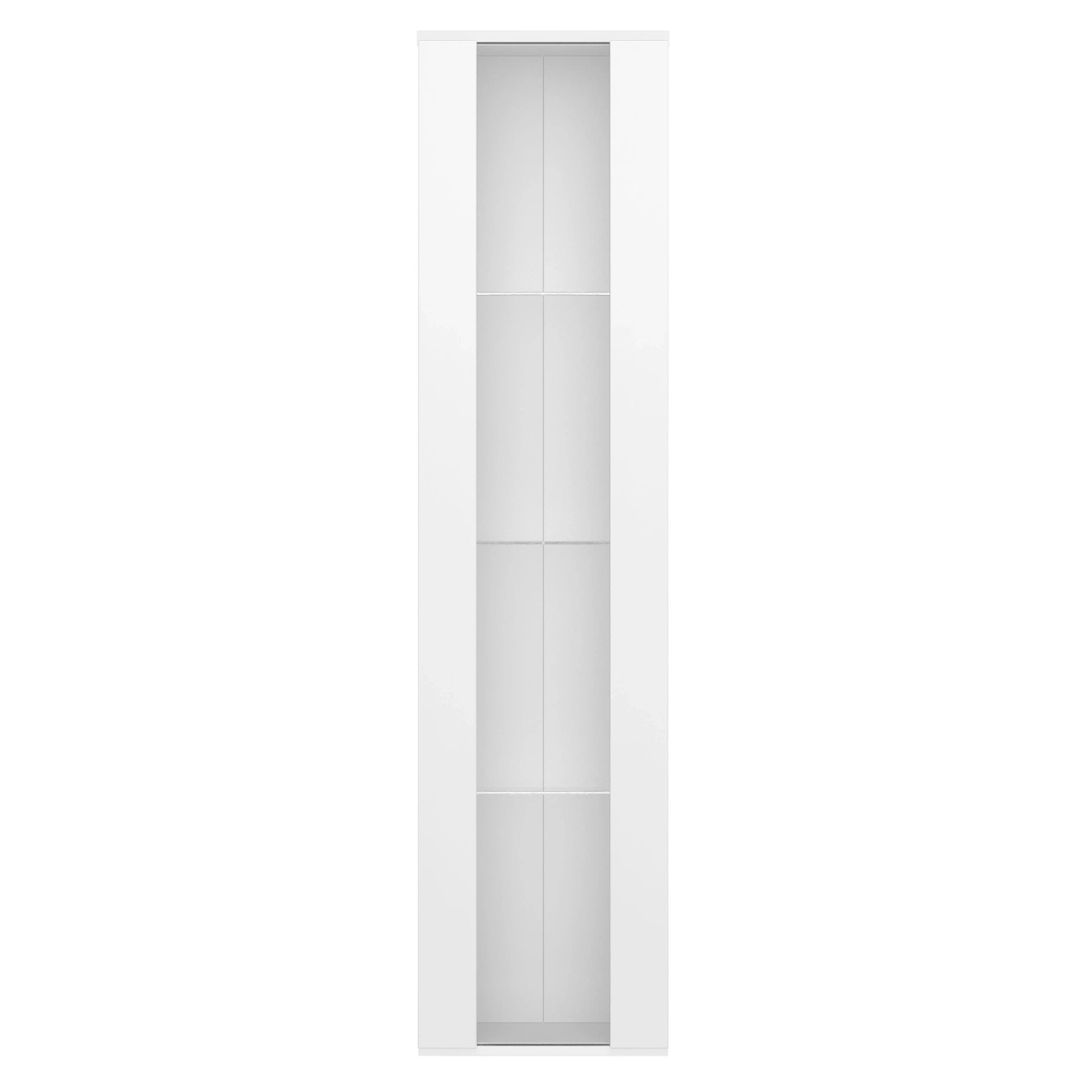 okwish Vitrine mit Glasböden LED-Beleuchtung Wohnzimmer 40x29x170cm Weiß