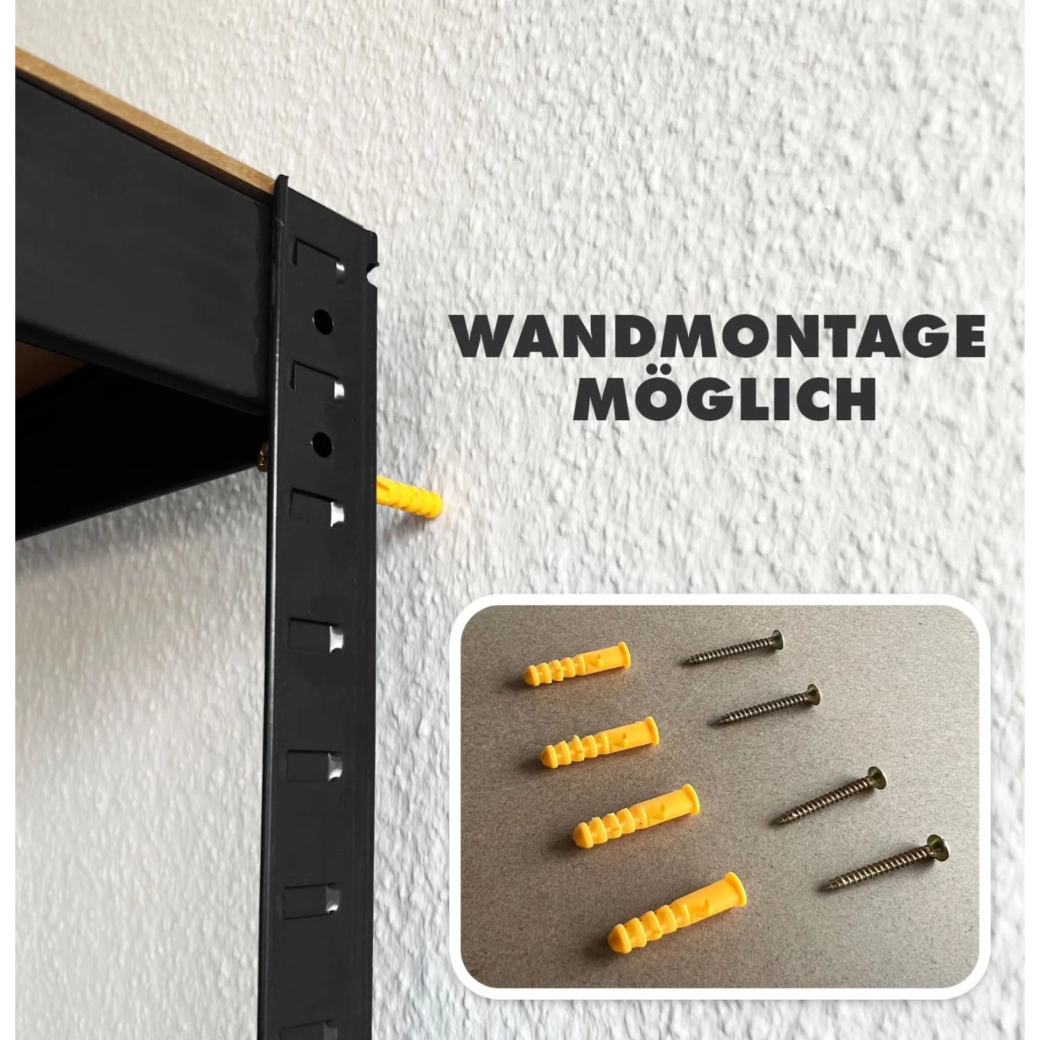 KARAT Schwerlastregal Lakota 2er Set Traglast bis 875 kg Schwarz 150 x 75 x 30 cm_6