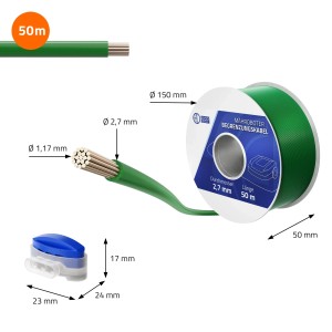 ECD Germany 50m Begrenzungskabel für Mähroboter mit 12 Verbinder