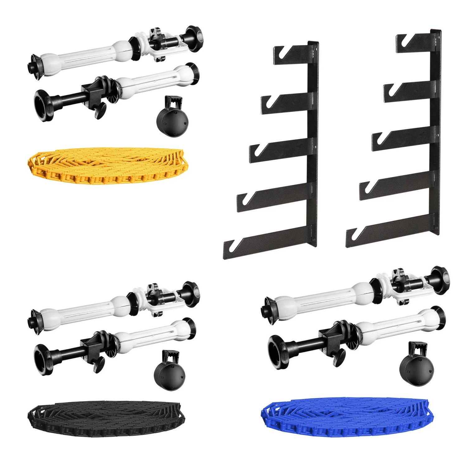 Walimex 3-Fach Hintergrund Wandmontageset 3Er Set Hintergrundexpan Kette Haken