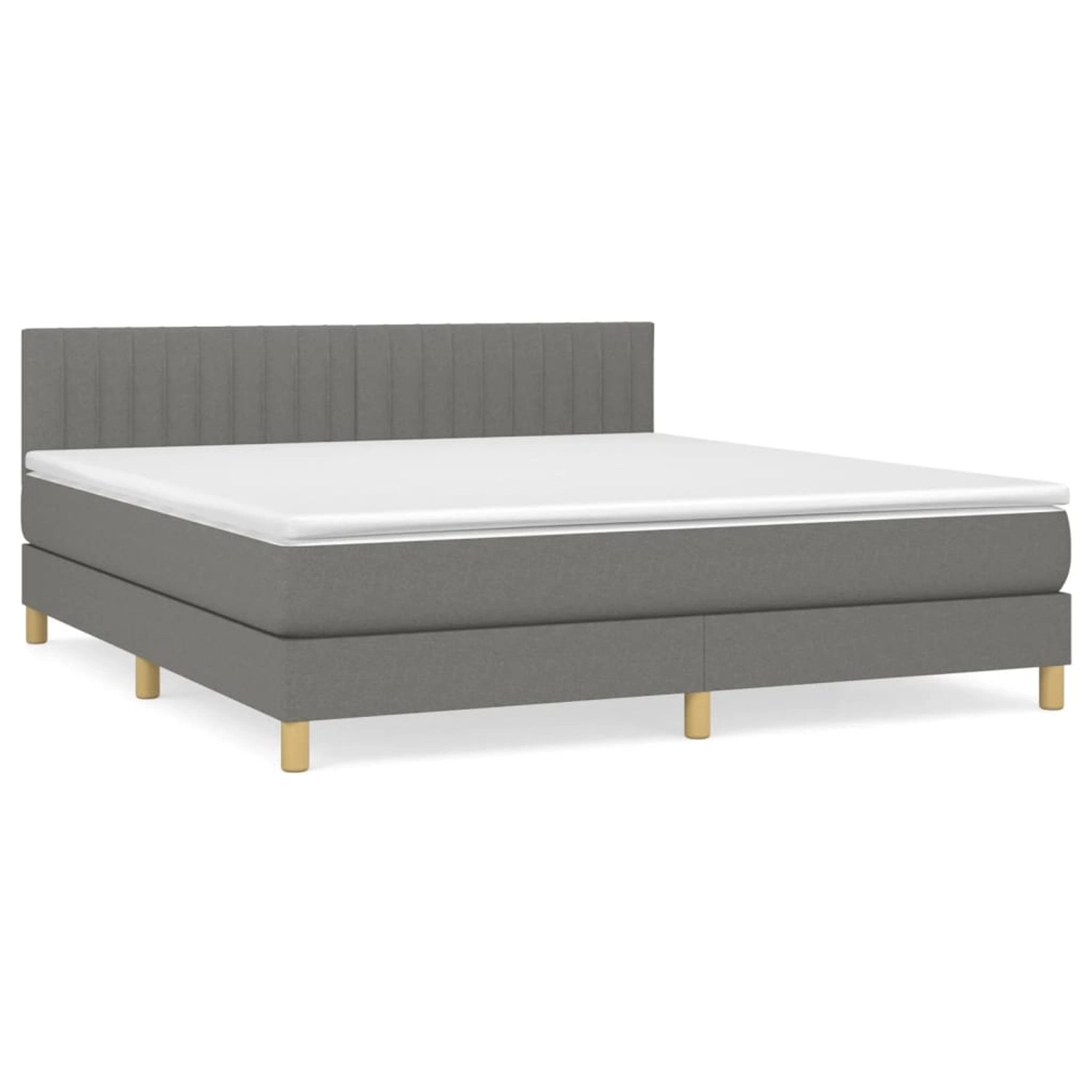 vidaXL Boxspringbett mit Matratze Dunkelgrau 160x200 cm Stoff 3140786 günstig online kaufen