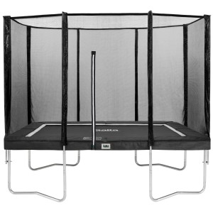Schwarzes Salta Trampolin Combo, 214x153 cm, mit Sicherheitsnetz für den Garten.