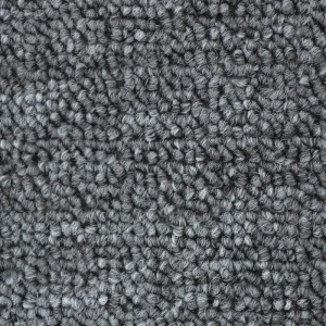 Detailaufnahme: Dunkelgrauer, runder KARAT Teppich London mit Schlingenflor, Ø 200 cm.
