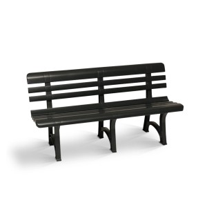 BICA Olimpia 3-Sitzer Gartenbank in Anthrazit, Kunststoff, 7 Latten, für Garten & Terrasse.