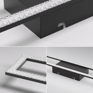 ZMH LED Deckenlampe Modern Schwarz Dimmbar 108cm Mit Fernbedienung