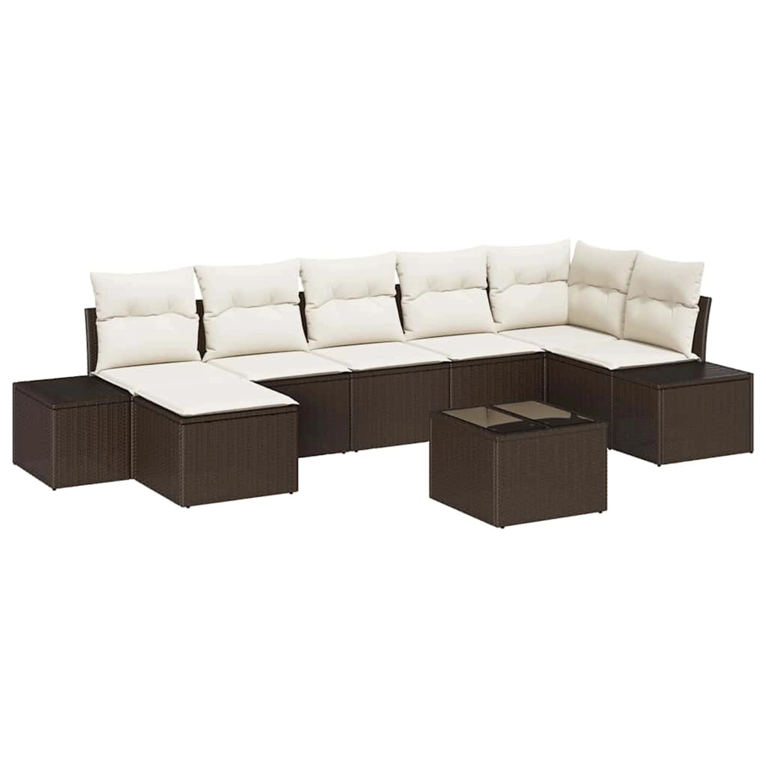 vidaXL 7-Teiliges Garten-Sofaset mit Kissen in Grau aus Poly Rattan 3355827 günstig online kaufen