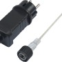 Netzstecker und Verbindungskabel für LED-Lichternetz, grünes Kabel.