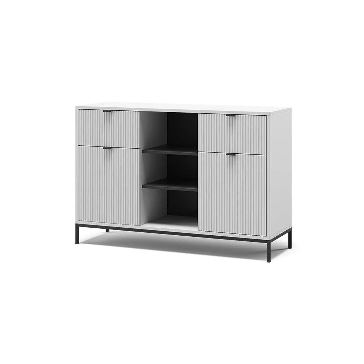 Vicco Kommode Eliza Weiß 120 x 81 mit 2 Schubladen und 2 Türen Art Nr 56448