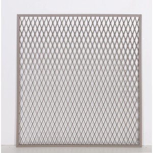 Dieda Linus Streckgitter Füllung, eckig, Aluminium, 100x100 cm, Taupe. Geländerfüllung mit diagonalem Muster.