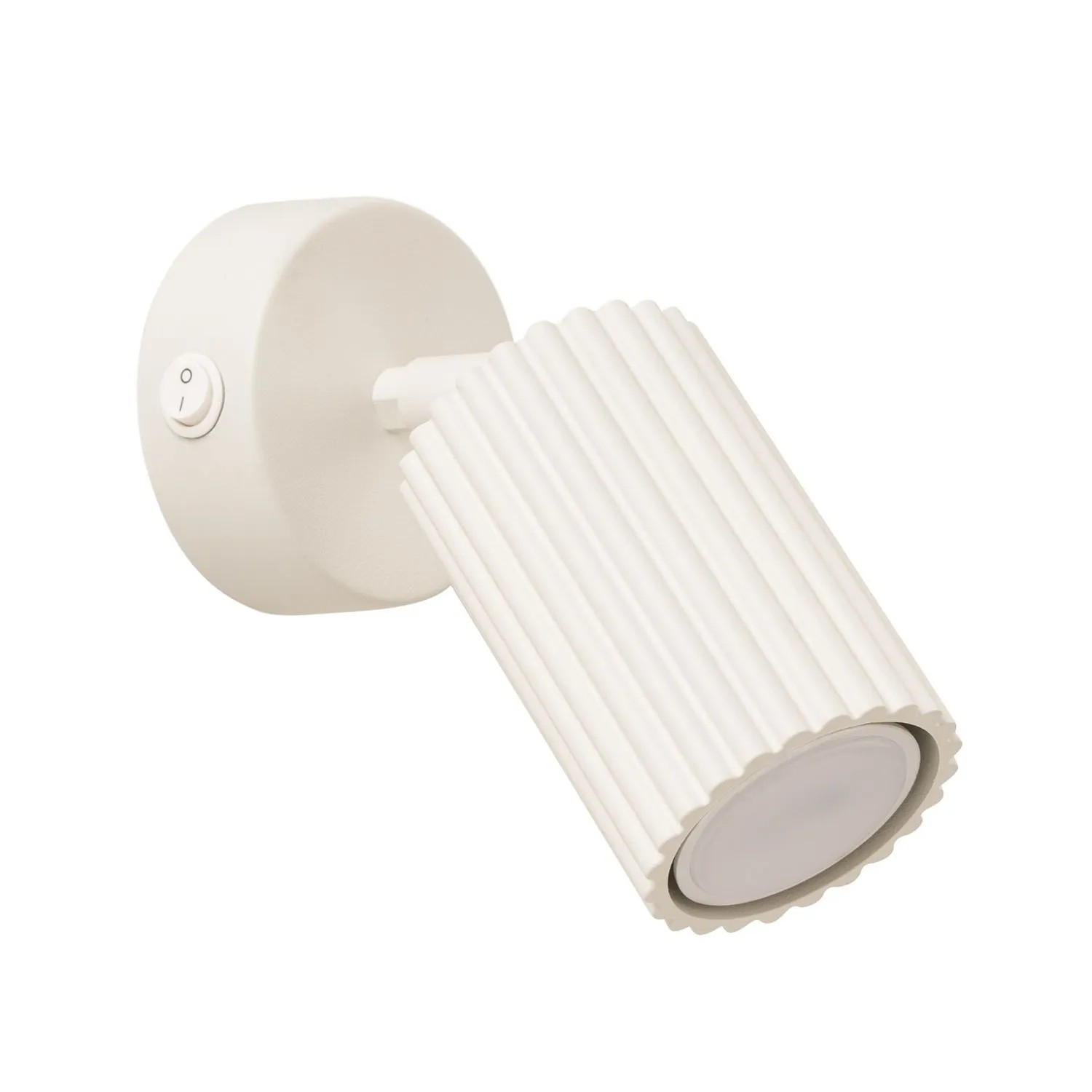 Licht-Erlebnisse Wandspot Mit Schalter Creme 8 CM Breit Aluminium GU10 Verstellbar Modern