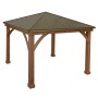 Westmann Holz Pavillon Devon 366x366 cm mit Aluminiumdach und stabilen Holzpfosten.