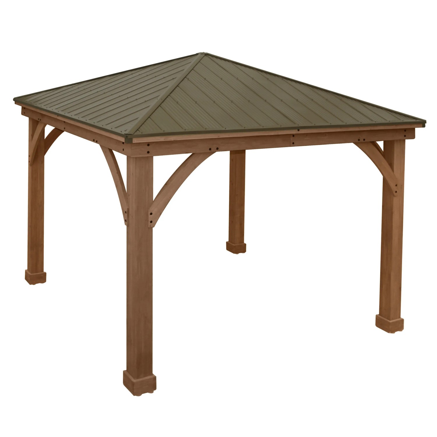 Westmann Holz Pavillon Devon 366x366 cm mit Aluminiumdach und stabilen Holzpfosten.