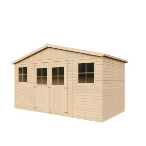 Timbela Gartenhaus Holz Abstellraum M332 7,98 m²  mit Fenstern