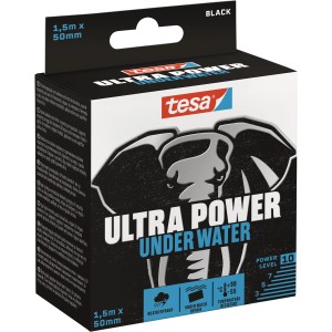 Verpackung Tesa Reparaturband Ultra Power Under Water, 1,5m x 50mm, schwarz.
