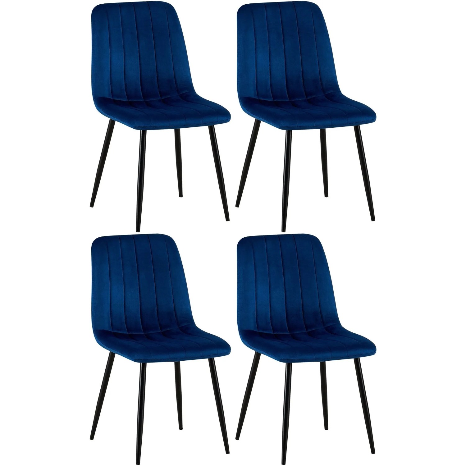 CLP 4er Set Stühle Dijon blau/Samt