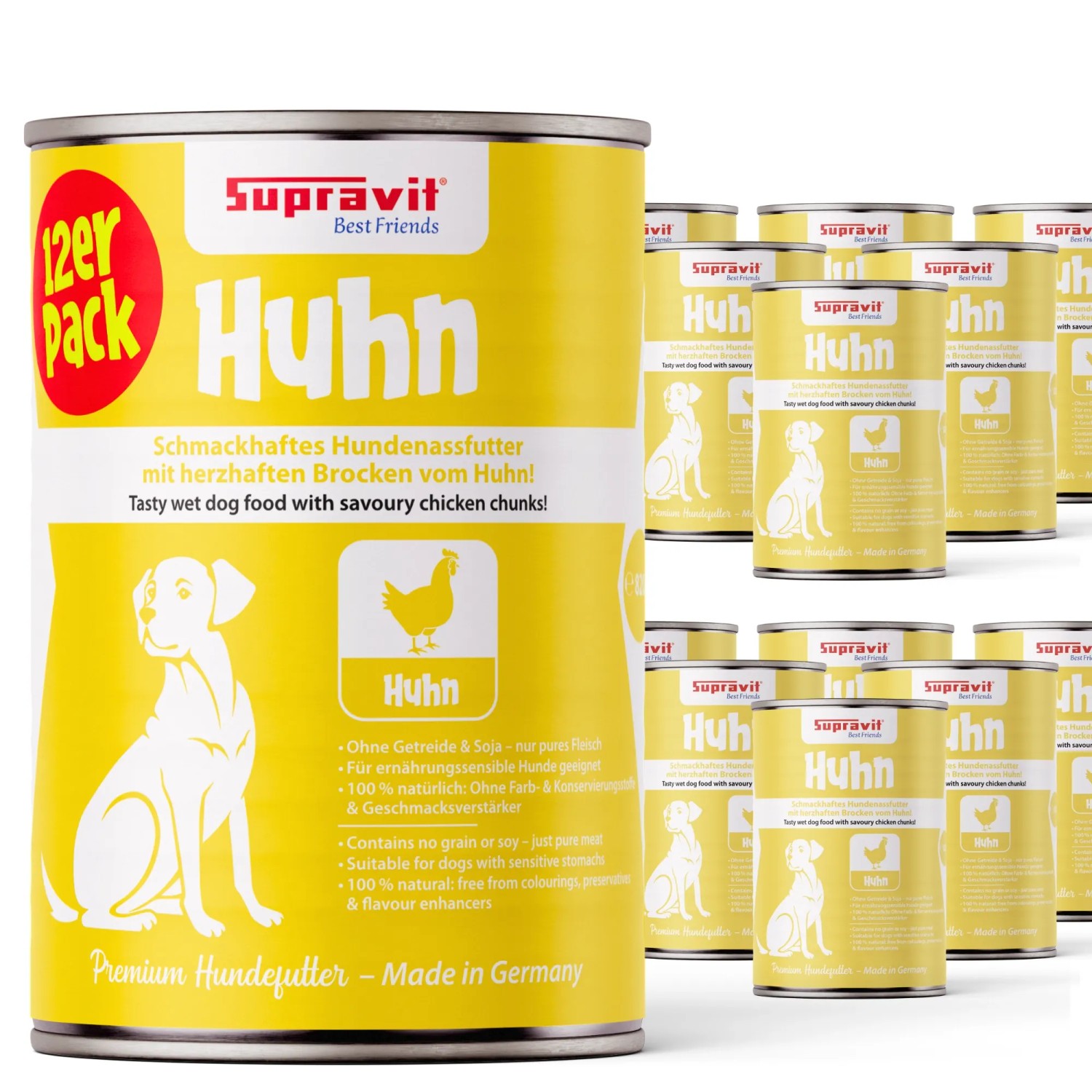 Supravit Nassfutter mit Huhn für Hunde