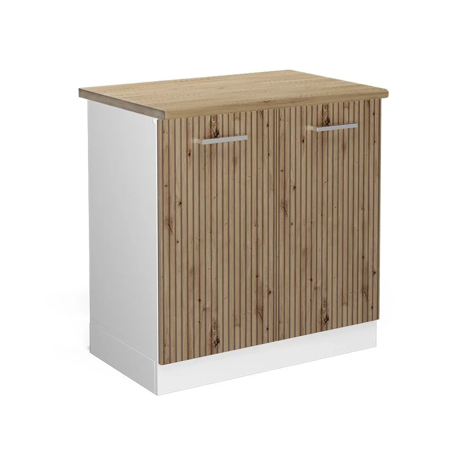 Vicco Spülenunterschrank R-Line Küchenunterschrank für die Spüle Artisan-Eiche Weiß 80 cm AP Eiche
