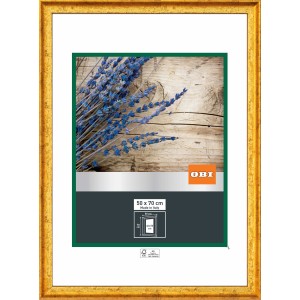 Goldener OBI Holz-Bilderrahmen, 50x70 cm, mit Antik-Struktur und FSC®-Zertifizierung.