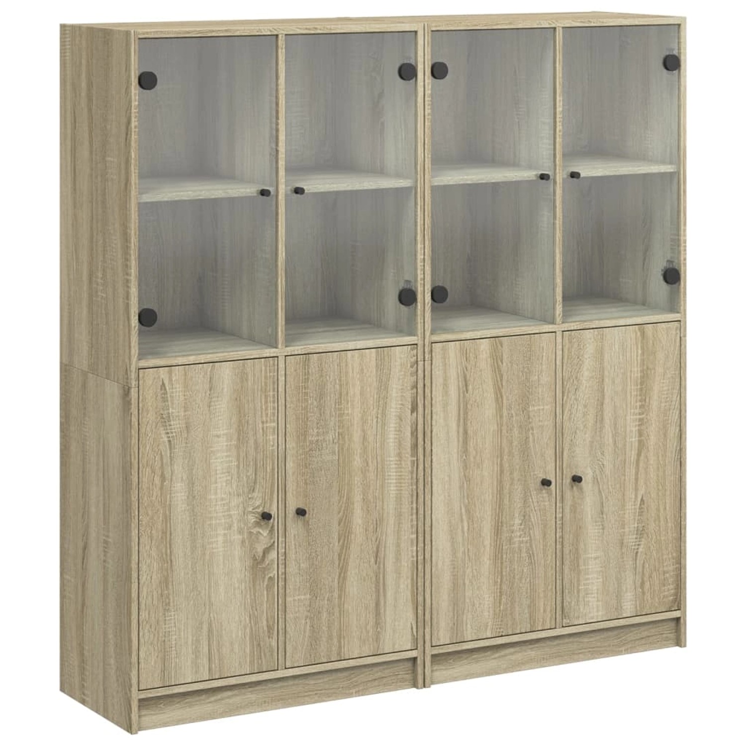 vidaXL Bücherschrank mit Türen Sonoma-Eiche 136x37x142cm Holzwerkstoff 3206 günstig online kaufen