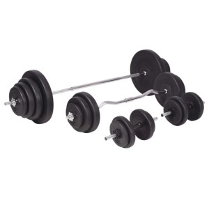 vidaXL Langhantel und Kurzhantelset 120 kg 91406