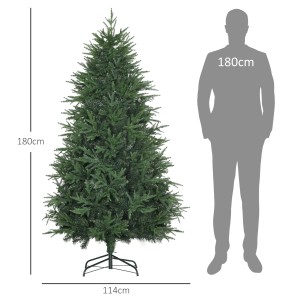 HOMCOM künstlicher Weihnachtsbaum, 180 cm hoch, mit Größenvergleich.