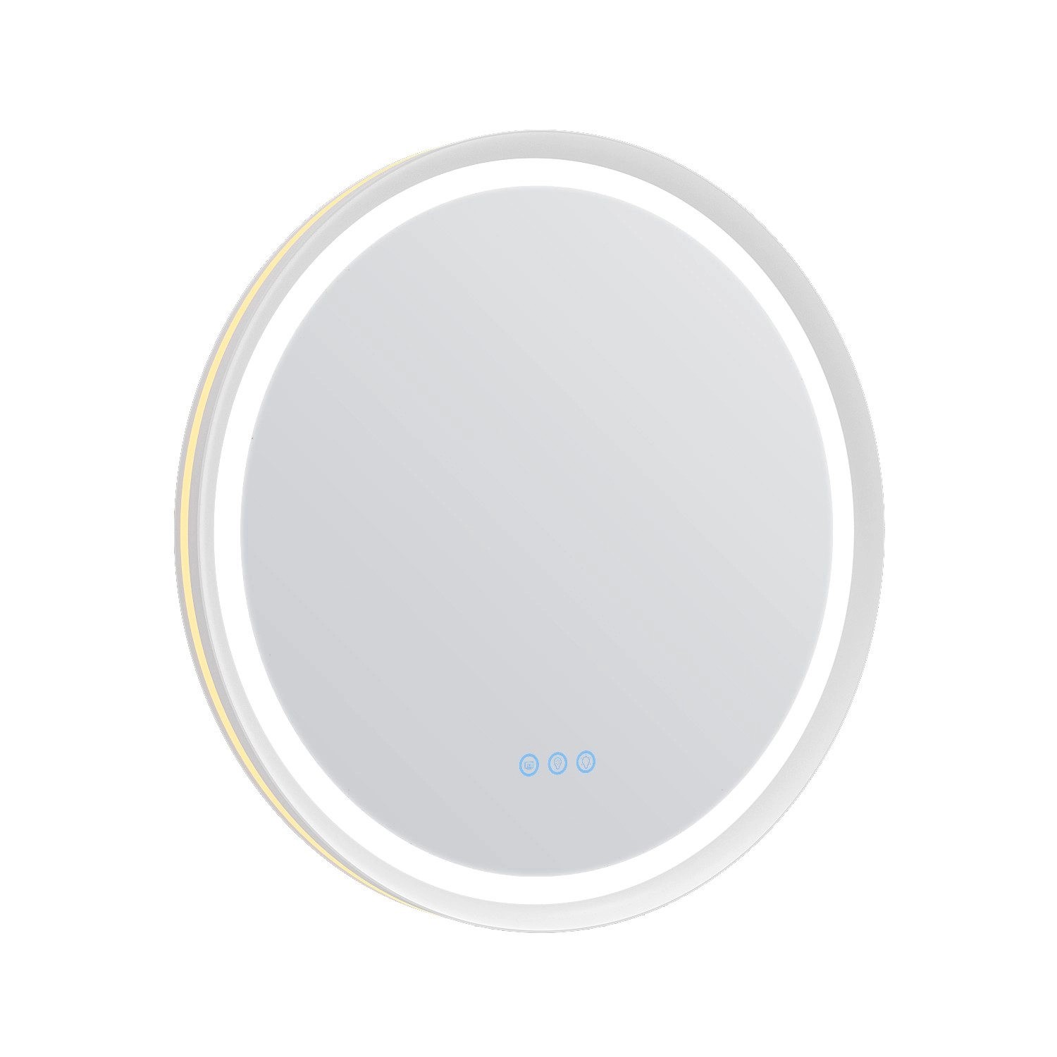 Aquabatos Rund LED Spiegel 60 cm Badspiegel mit Beleuchtung Dimmbar Antibeschlag Mattweißer Aluminiumrahmen Badezimmersp...