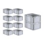 PROREGAL Spar Set: 10 graue Euroboxen mit Deckel und Schnappverschlüssen, 20 Liter, für Lagerung und Transport.