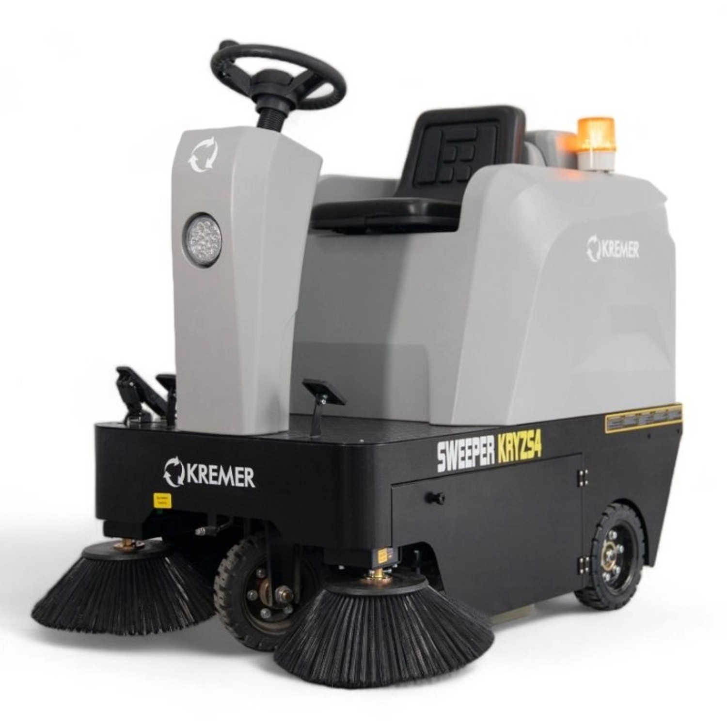 DeTec. KRYZS4 Aufsitz Kehrmaschine Kremer 48V 67AH Elektrische Hallen Kehrmaschine Selbstfahrende Kehrsaugmaschine mit 6...