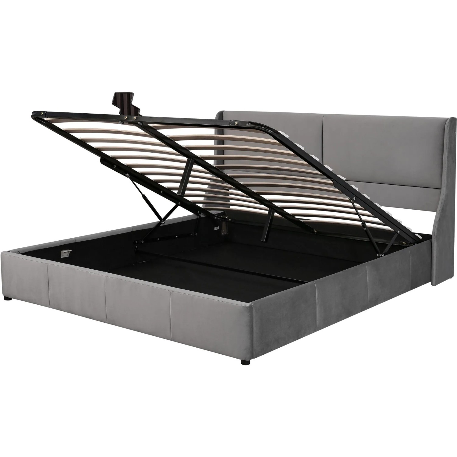 okwish Doppelbett 160×200 Hydraulisches Funktionsbett ohne Matratze