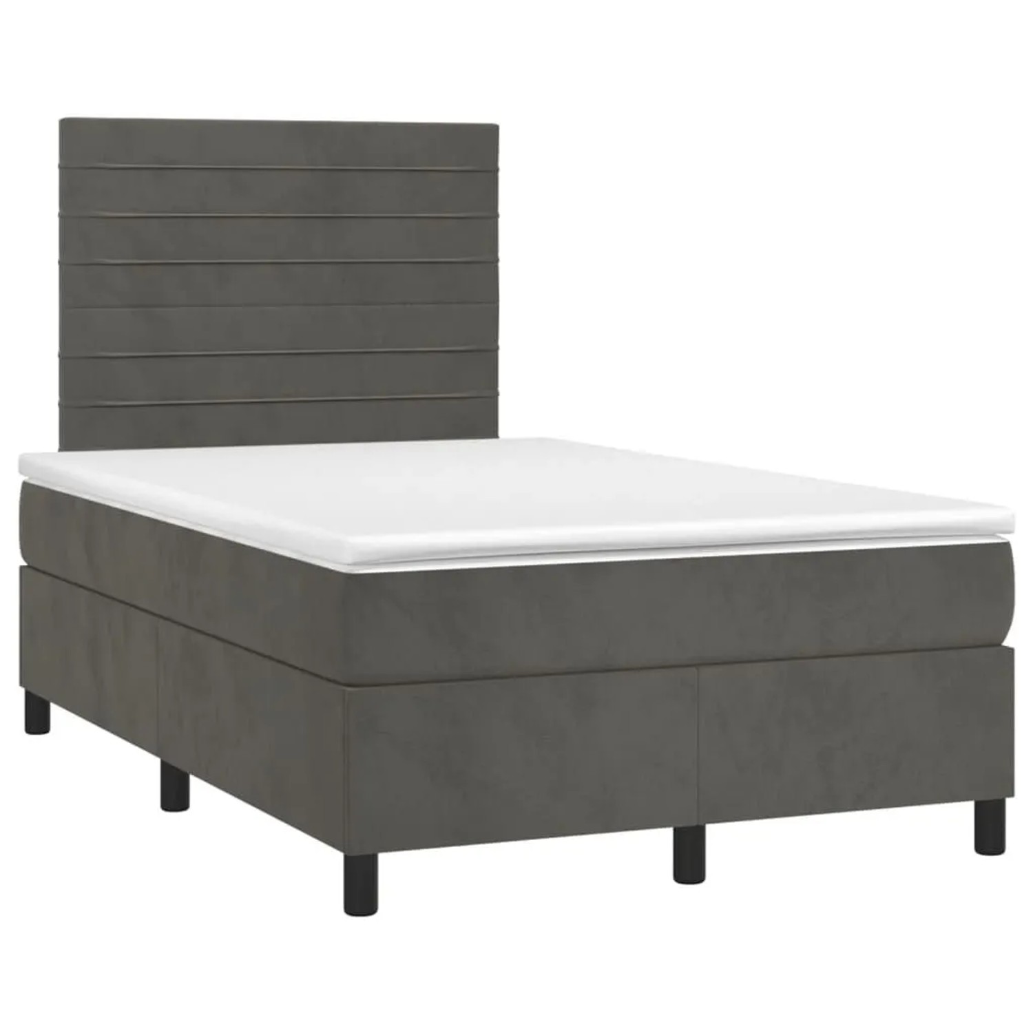 vidaXL Boxspringbett mit Matratze & LED Dunkelgrau 120x200 cm Samt 3136174 günstig online kaufen