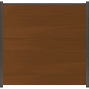 GartenLand WPC Zaun Set XL Ameland Co-extrudiert ca. 180 x 180 cm Sichtschutz Steckzaun Ipê Ohne Pfosten Ohne Abschlussleiste